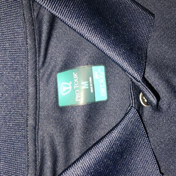 2 pro tour golf short seleve polos men medium navy & gray - Picture 2 of 5